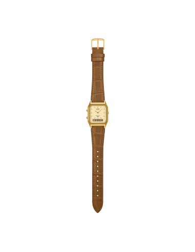 reloj analógico digital unisex Casio Edgy AQ-230EGL-9A 38.8 × 29.8 × 8.1 mm correa de cuero alarma diaria Hora Mundial